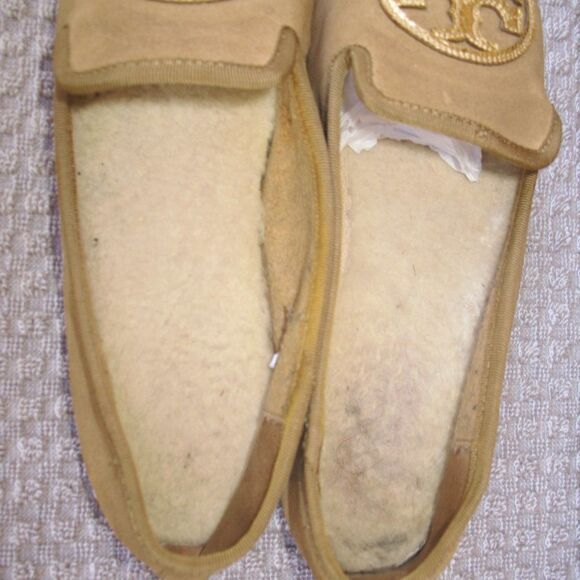 Tory Burch Billy Split Suede Mirror Craquellee Slippers - Picture 9 of 11